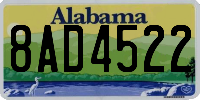 AL license plate 8AD4522