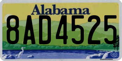 AL license plate 8AD4525