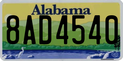 AL license plate 8AD4540