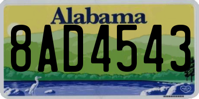 AL license plate 8AD4543