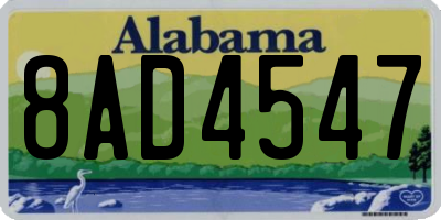 AL license plate 8AD4547