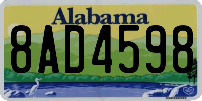 AL license plate 8AD4598