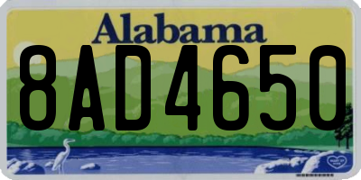 AL license plate 8AD4650