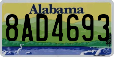 AL license plate 8AD4693