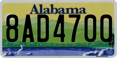 AL license plate 8AD4700