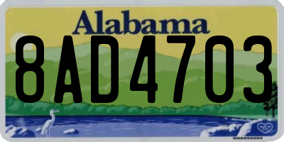 AL license plate 8AD4703
