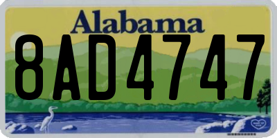 AL license plate 8AD4747