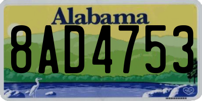 AL license plate 8AD4753