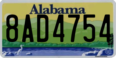 AL license plate 8AD4754