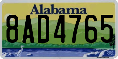 AL license plate 8AD4765
