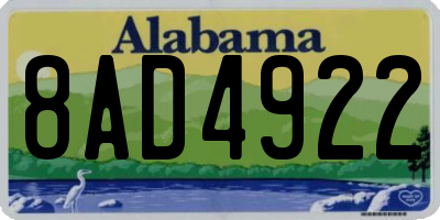 AL license plate 8AD4922