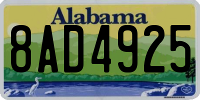 AL license plate 8AD4925