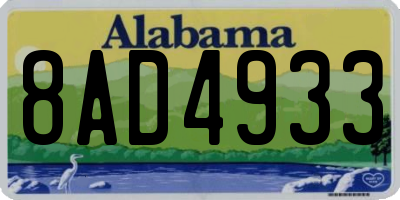 AL license plate 8AD4933