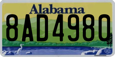 AL license plate 8AD4980