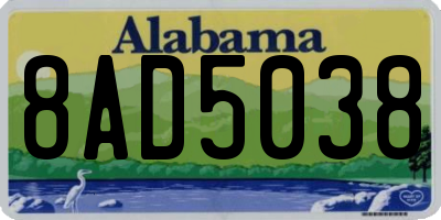 AL license plate 8AD5038