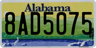AL license plate 8AD5075
