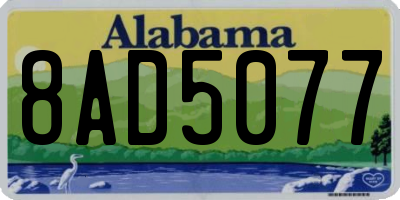 AL license plate 8AD5077