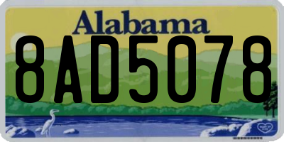 AL license plate 8AD5078