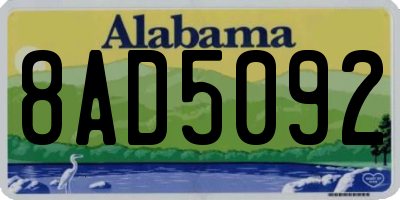 AL license plate 8AD5092