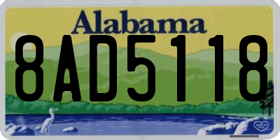 AL license plate 8AD5118