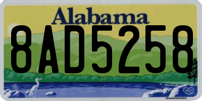 AL license plate 8AD5258