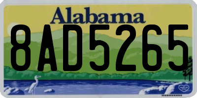 AL license plate 8AD5265