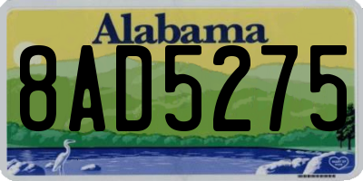 AL license plate 8AD5275