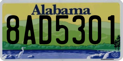AL license plate 8AD5301