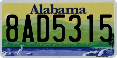 AL license plate 8AD5315