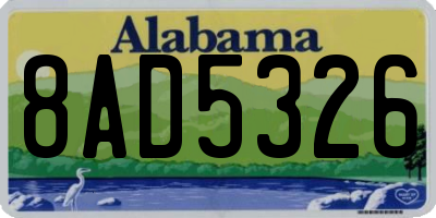 AL license plate 8AD5326