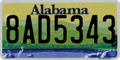 AL license plate 8AD5343
