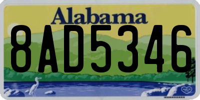 AL license plate 8AD5346