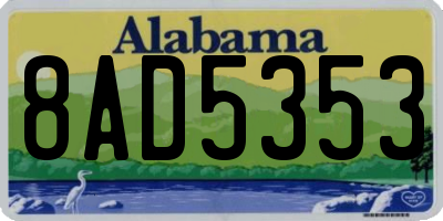AL license plate 8AD5353