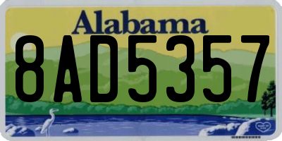 AL license plate 8AD5357