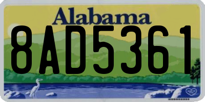 AL license plate 8AD5361