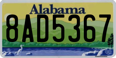 AL license plate 8AD5367