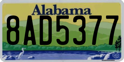 AL license plate 8AD5377