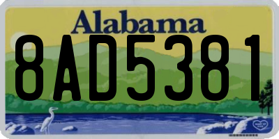 AL license plate 8AD5381