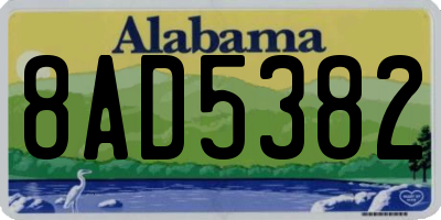 AL license plate 8AD5382