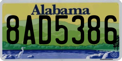AL license plate 8AD5386
