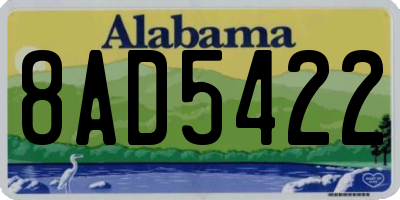 AL license plate 8AD5422