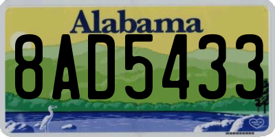 AL license plate 8AD5433