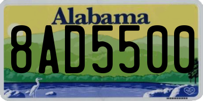 AL license plate 8AD5500