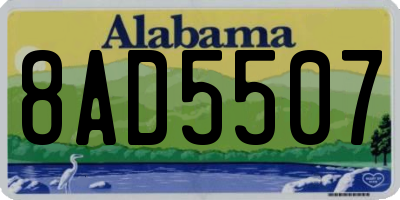 AL license plate 8AD5507