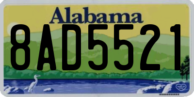 AL license plate 8AD5521