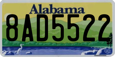 AL license plate 8AD5522