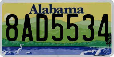AL license plate 8AD5534