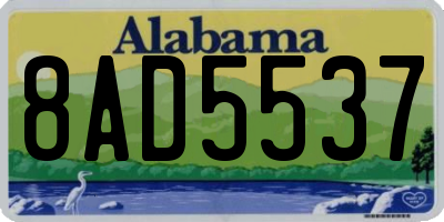 AL license plate 8AD5537