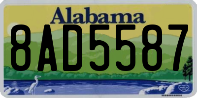 AL license plate 8AD5587