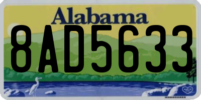 AL license plate 8AD5633